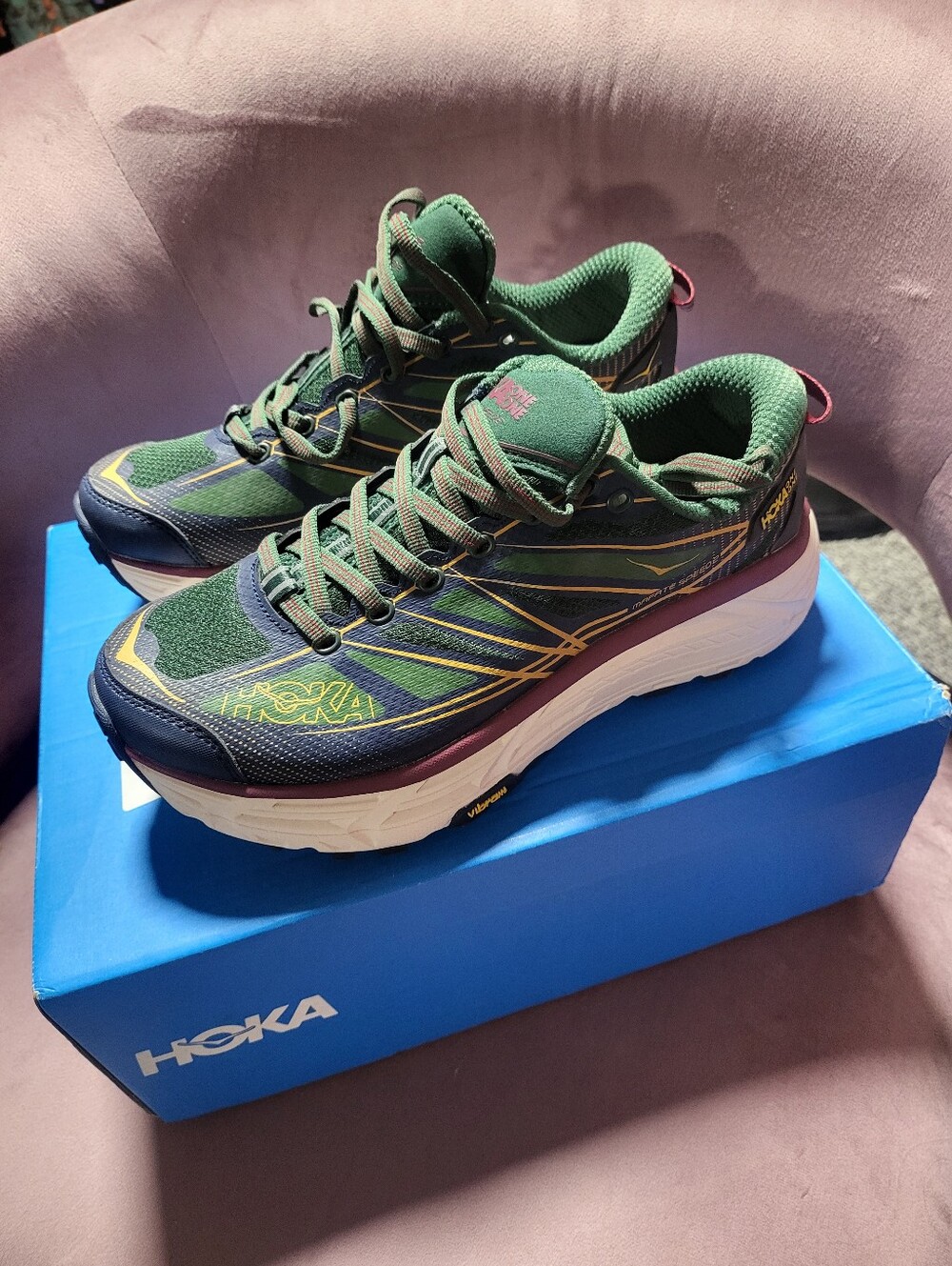Brand New In Box HOKA Mafate Speed 2 Mountain View Outer Space Mens 8 Womens 9.5
